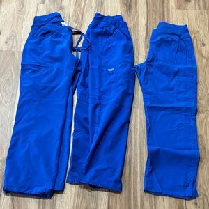 Cherokee Royal Blue Scrub Pants Trio